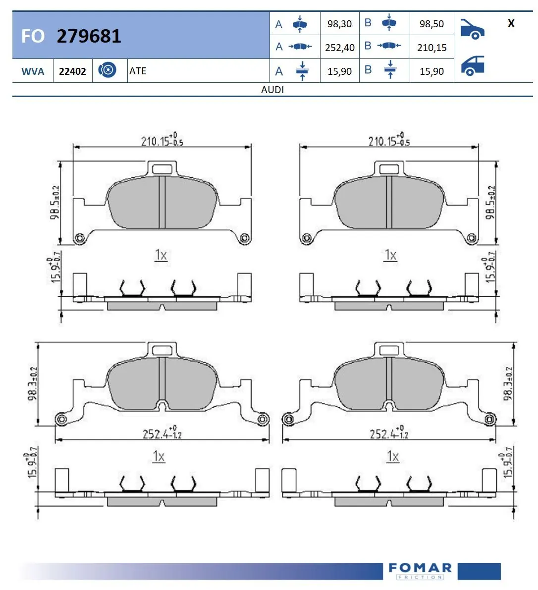Brake Pad Set, disc brake